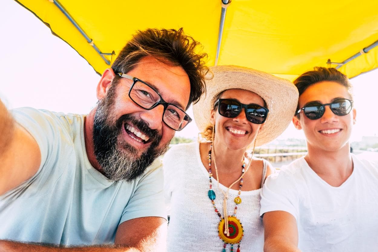 Friends enjoying a boat trip together
