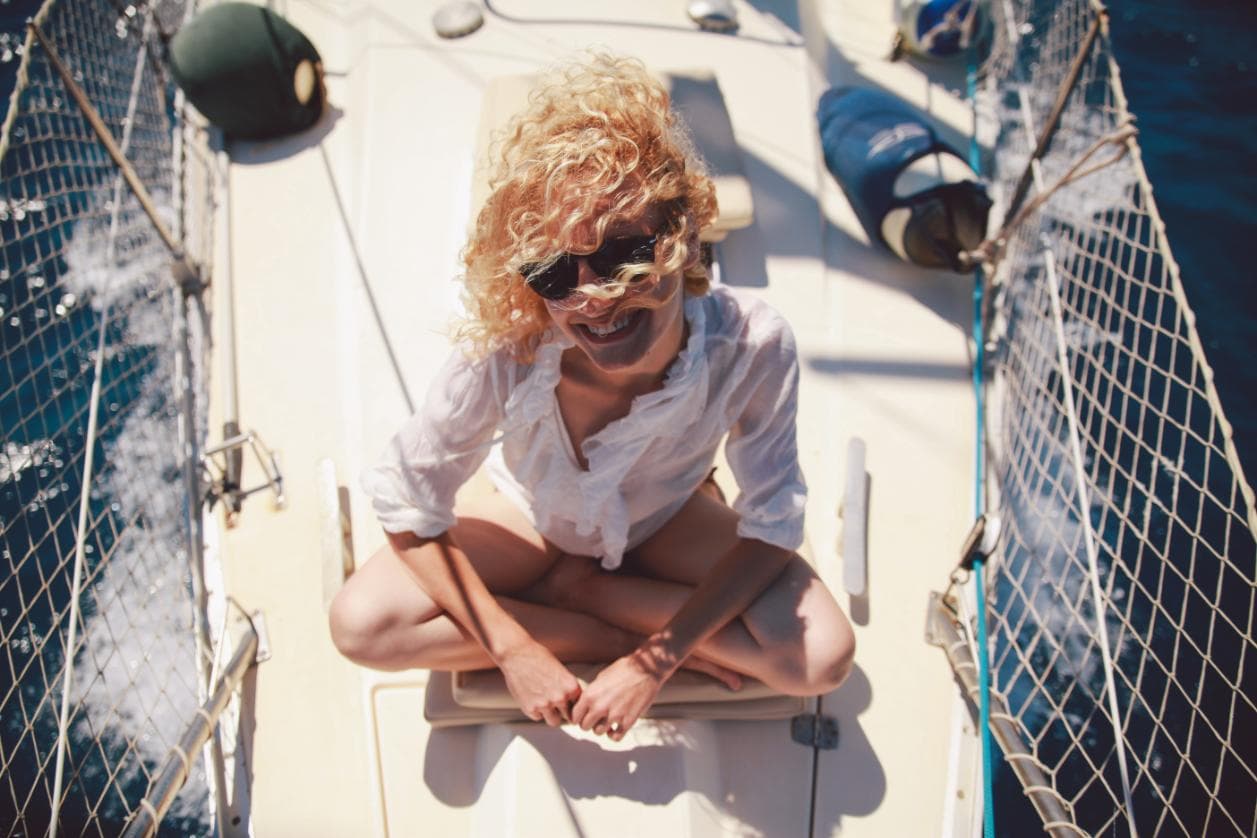 Enjoying a sunny day on the water
